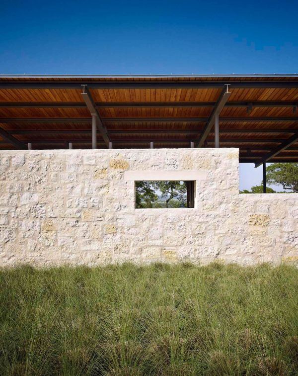 Limestone walls of the Story Pool House