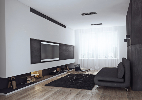 Minimalist Bachelor Pad Brings Sleek Style To The Single   Living Room Of The Bachelor Pad 