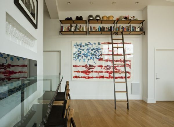 Living room with stylish flag portrait on the wall created by Australian artist Gav Barbey