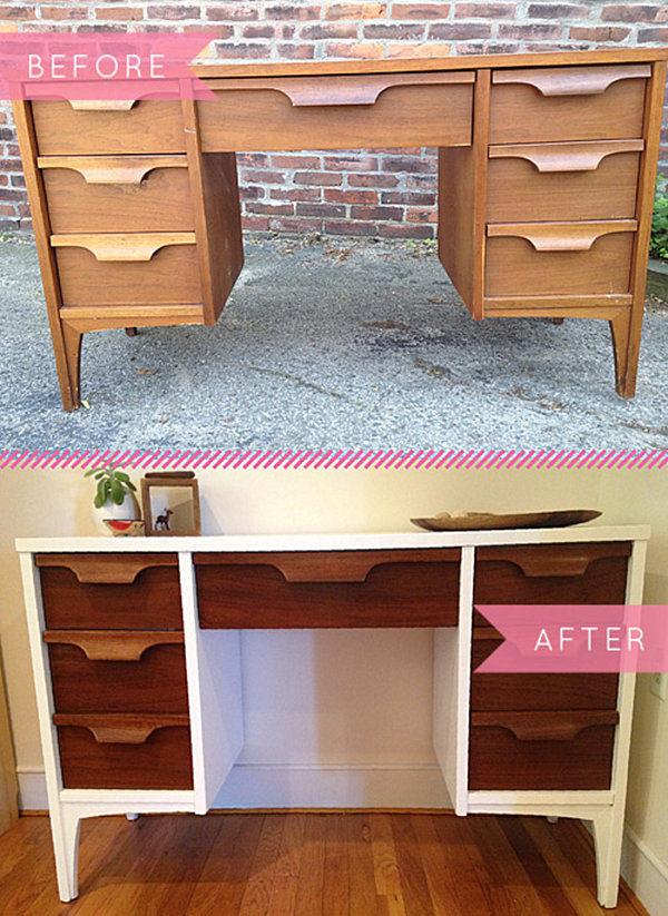 Mid-Century modern desk makeover