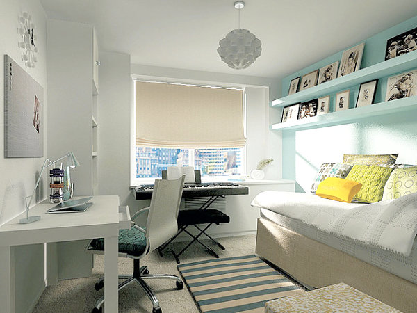 Modern guest room, music room and office