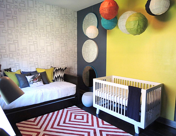 Modern nursery with sleeping space