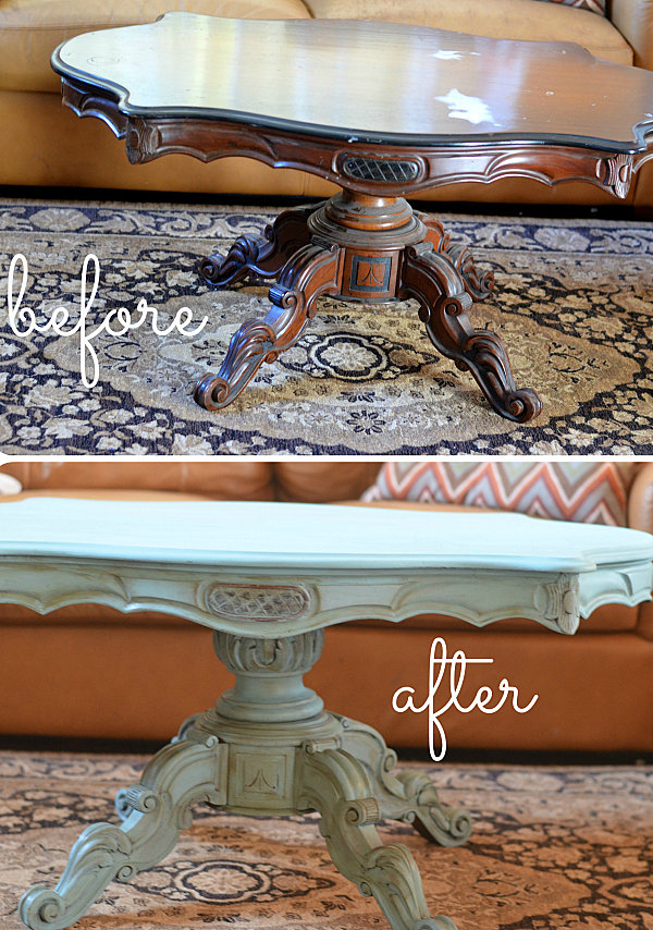 Painted coffee table makeover