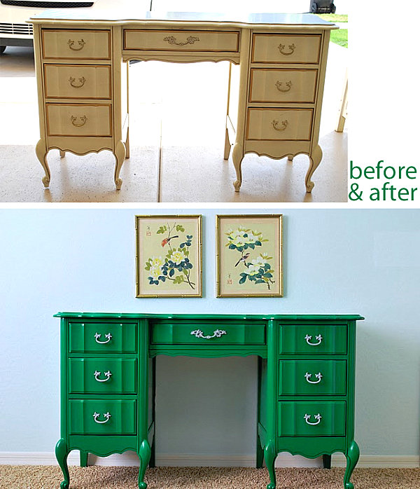 Painted desk makeover