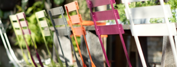 Painted metal bistro chairs