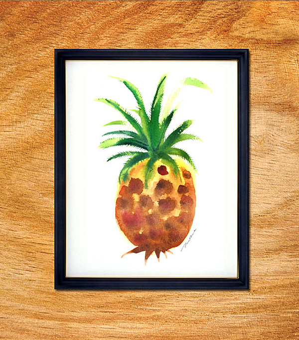 Pineapple watercolor painting