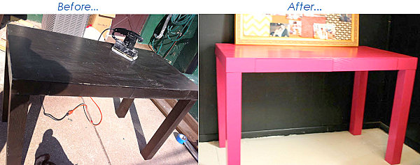 Pink desk makeover