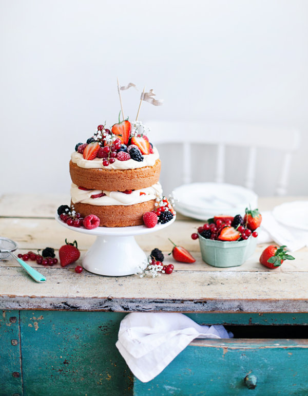 Red, white and blue cake