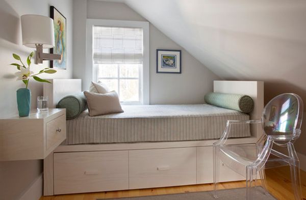 Resourcefulness of the daybed showcased in the small attic room