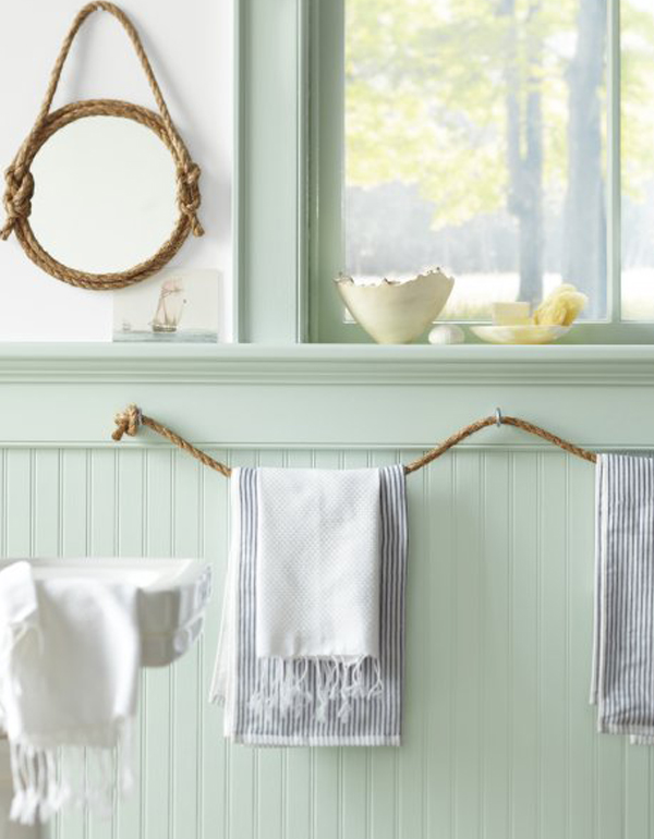 Rope towel rack and mirror frame