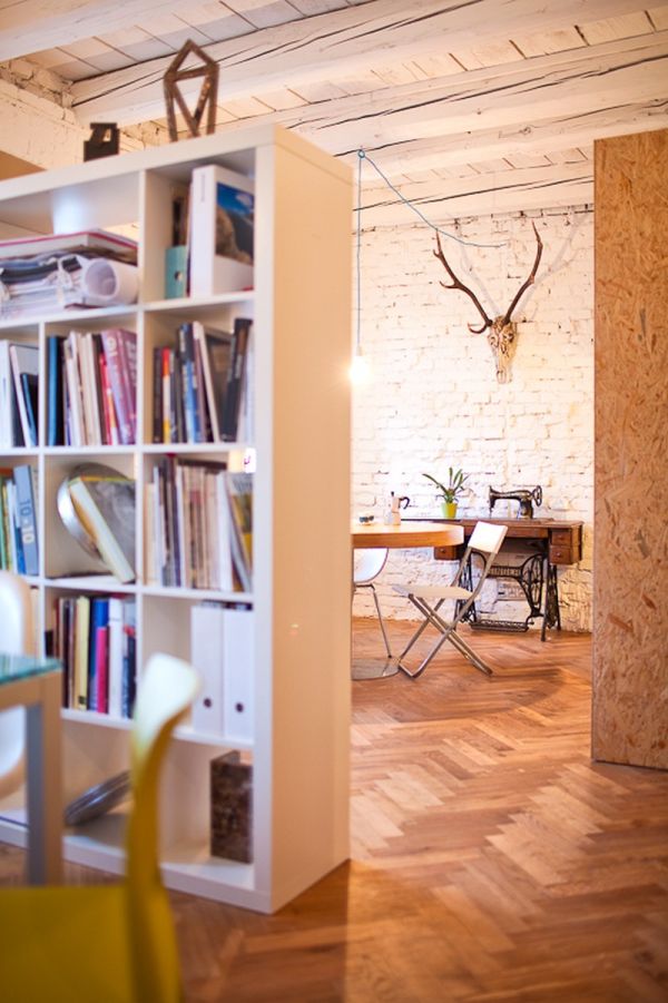 Smart shelves were placed to maximize storage area