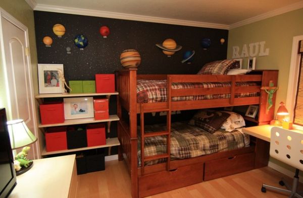 Space themed boys' bedroom