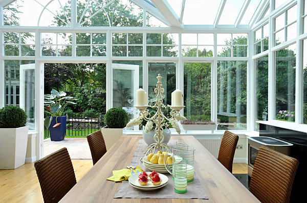 Sunroom with charming details