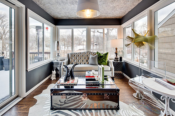 Sunroom with glamorous style