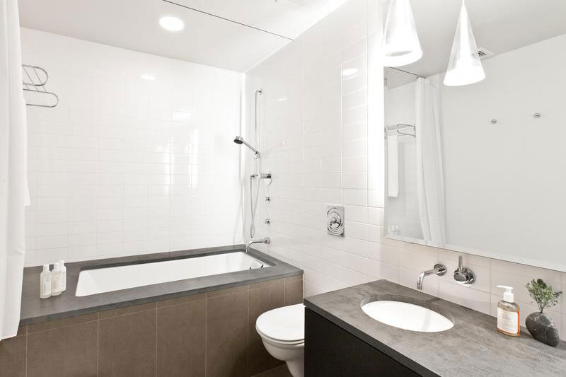 black and white bathroom - soho apartment