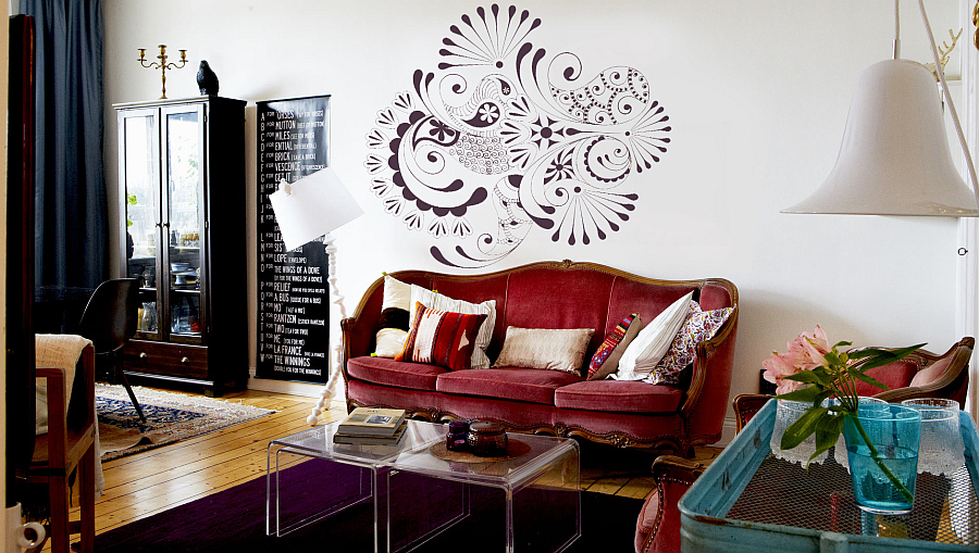 folk patterns wall decals