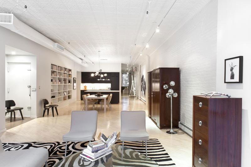 modern black and white apartment in soho