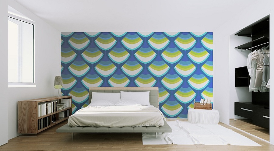 modern blue wall decal for bedroom