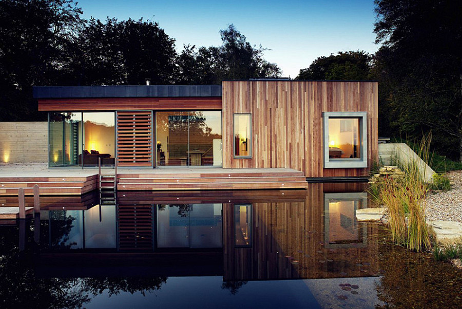 sustainable house on lake