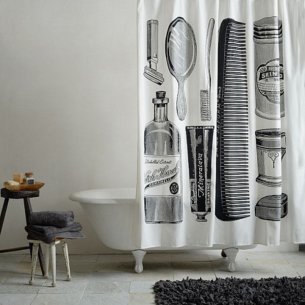 Apothecary shower curtain from West Elm