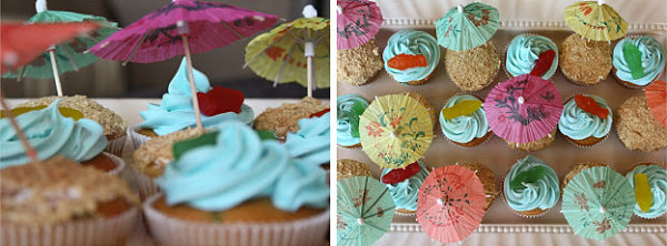 Beachy cupcakes at an end of summer party