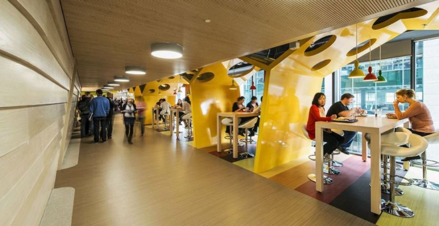 Bright and beautiful furnishings at the Google Campus