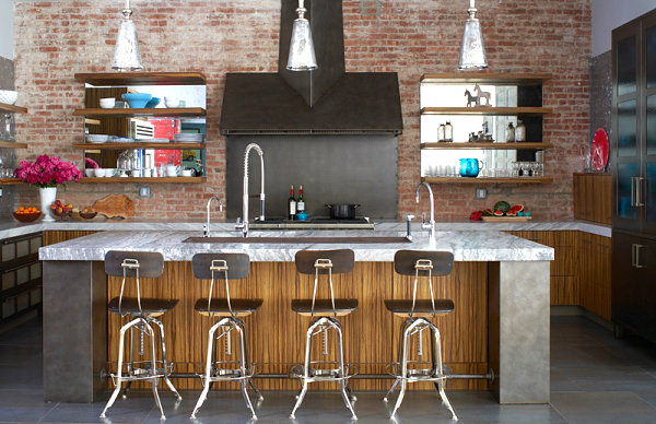 Bright details in an industrial kitchen