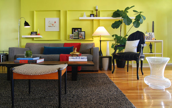 Bright living room wall color