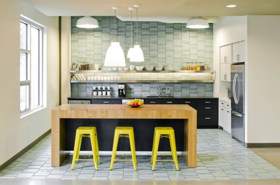 Bright seating options at the kitchen counter