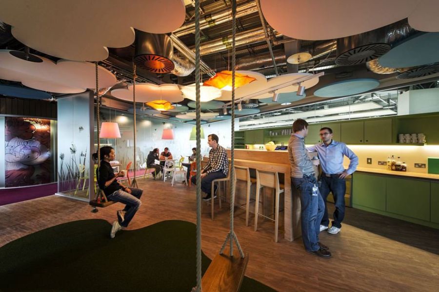 Casual swings inside the Google Campus