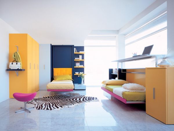 Colorful kids' bedroom with twin Murphy beds - Did you get it right