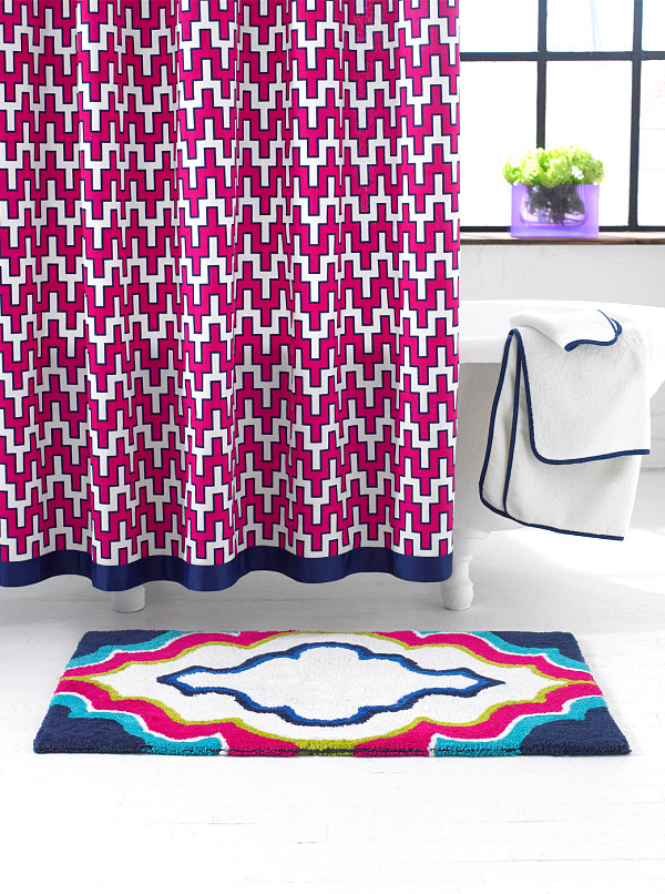 Colorful patterned shower curtain