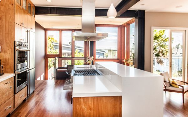 Combination of wood, stone and laminate