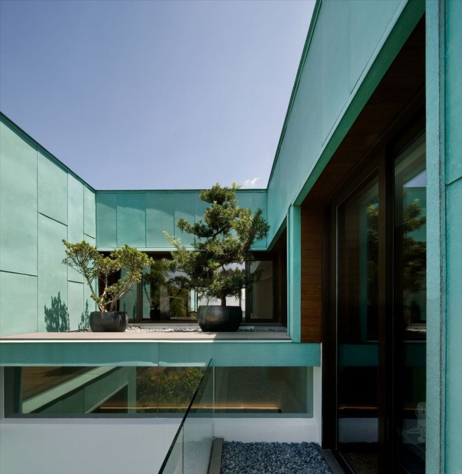 Copper exterior of Green House offers thermal insulation