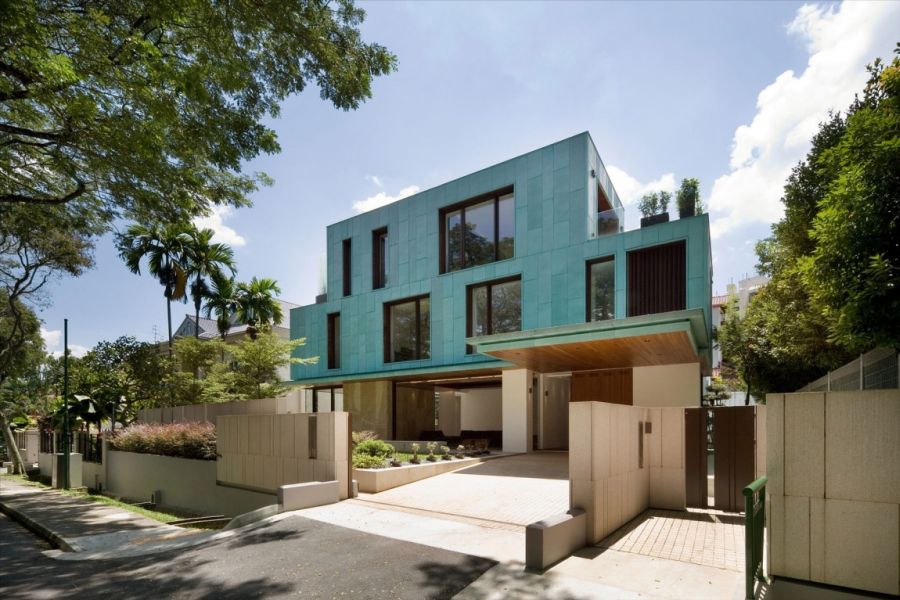 Etranceway to the modern Green House in Singapore