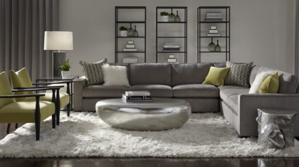 Fabulous use of silver and gray in the living room