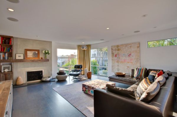 Felted wool stones arranged beautifully next to the Eames Lounger