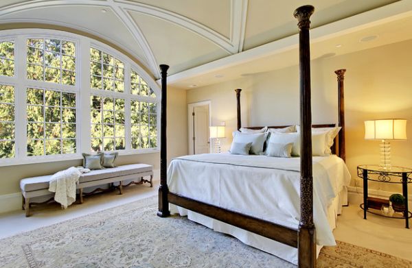 Four-poster bed adds class to the spacious bedroom