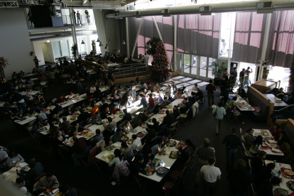 Togetherness at the cafeteria tables