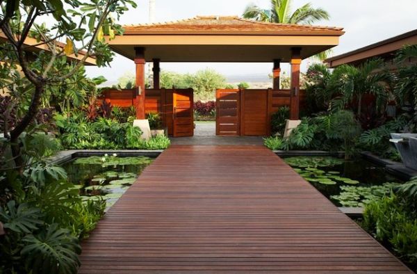 Gorgeous walkway above the koi pond