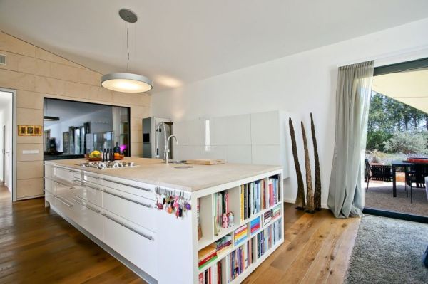 Kitchen island inside the lavish Mallorca villa