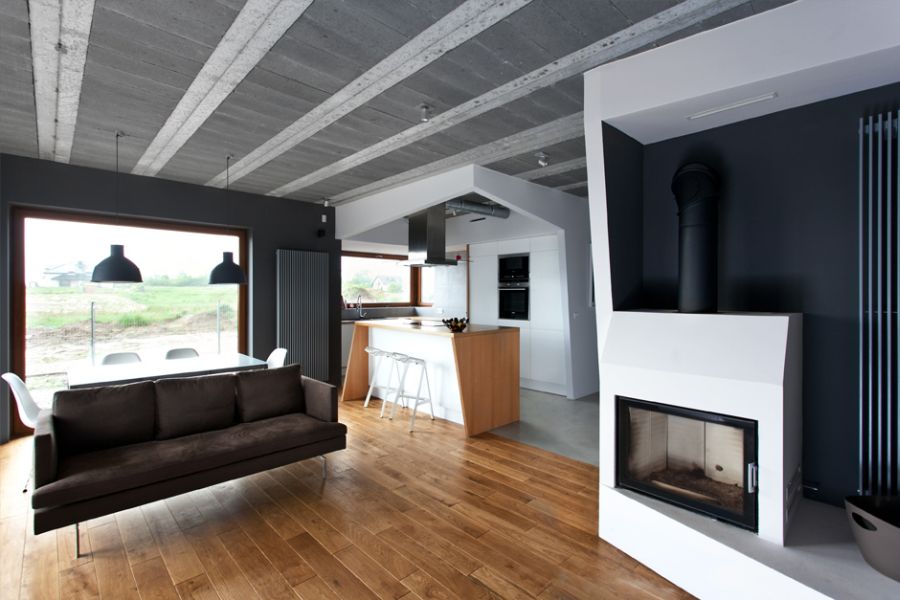 Living space at the Beam&Block House