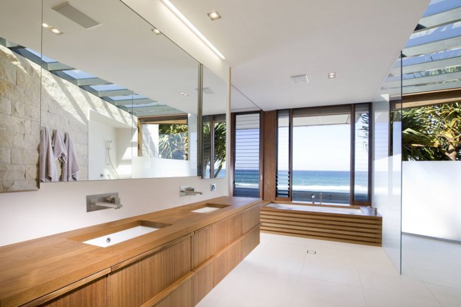 Look inside the contemporary bathroom in white