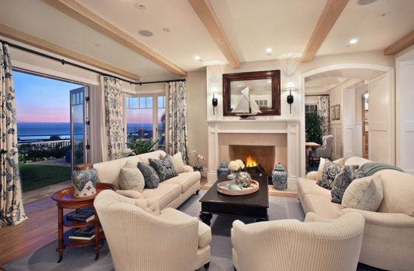 Lovely living room in white with a wonderful view