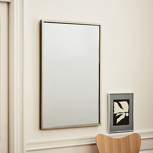 West Elm - Metal Framed Oversized Square Mirror Antique Brass Collection