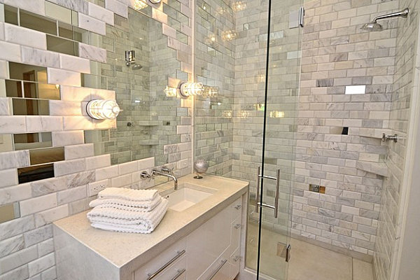 Mirror and tile specialty wall