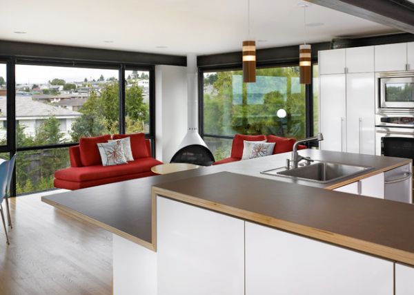 Modern home with laminate for kitchen countertop