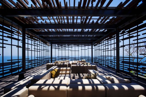 Open patio with views of Indian Ocean at Alila Villas Uluwatu