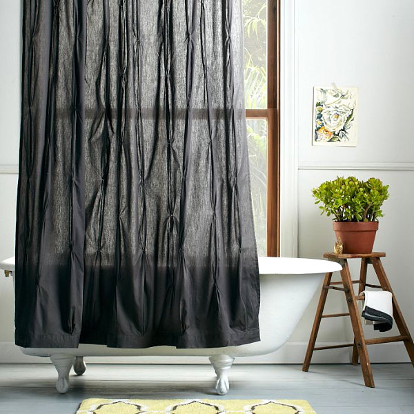 Pleated shower curtain