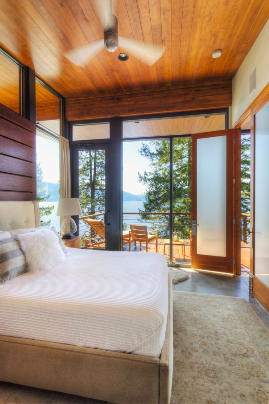 Plush bedroom with a lovely view